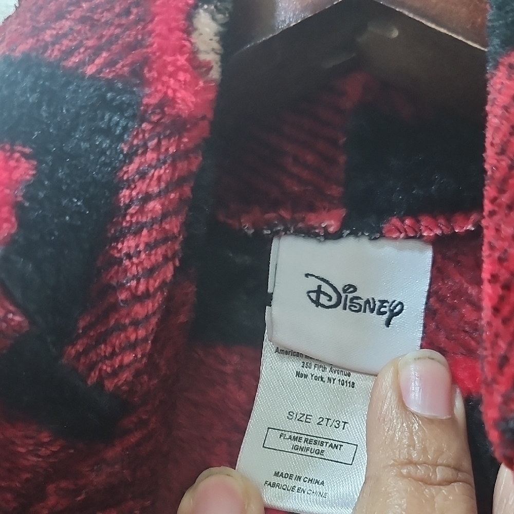Disney Robe Kids Red and Black Plush - Picture 4 of 5